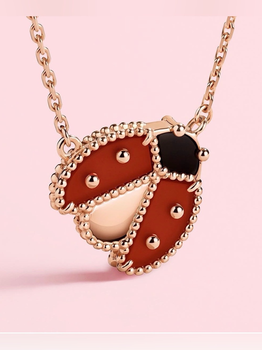 Delicate Red Ladybug Bracelet - Gold Plated